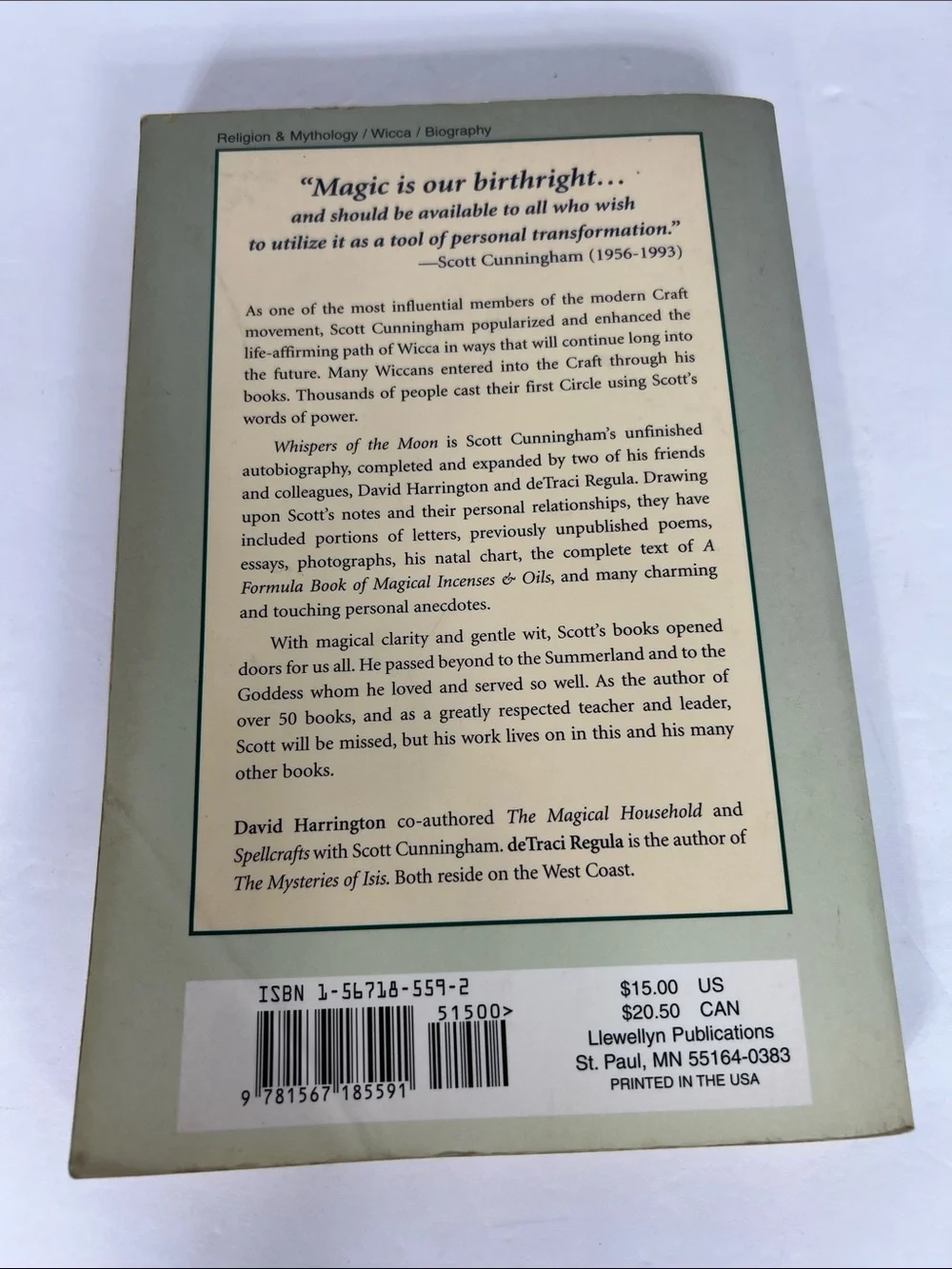 Scott Cunningham Pagan Book Set Whispers of the Moon & Earth Air Fire and Water